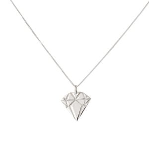 Silver Diamond Necklace Small