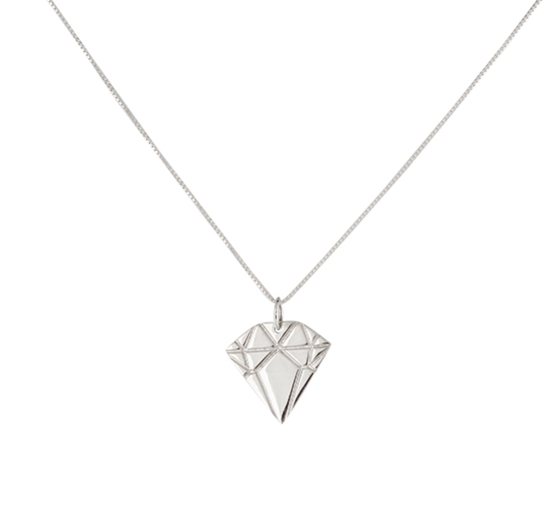 Silver Diamond Necklace Small