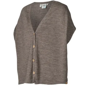 NLS POPPY PONCHO, 100% OFÄRGAD ULL — NUTMEG