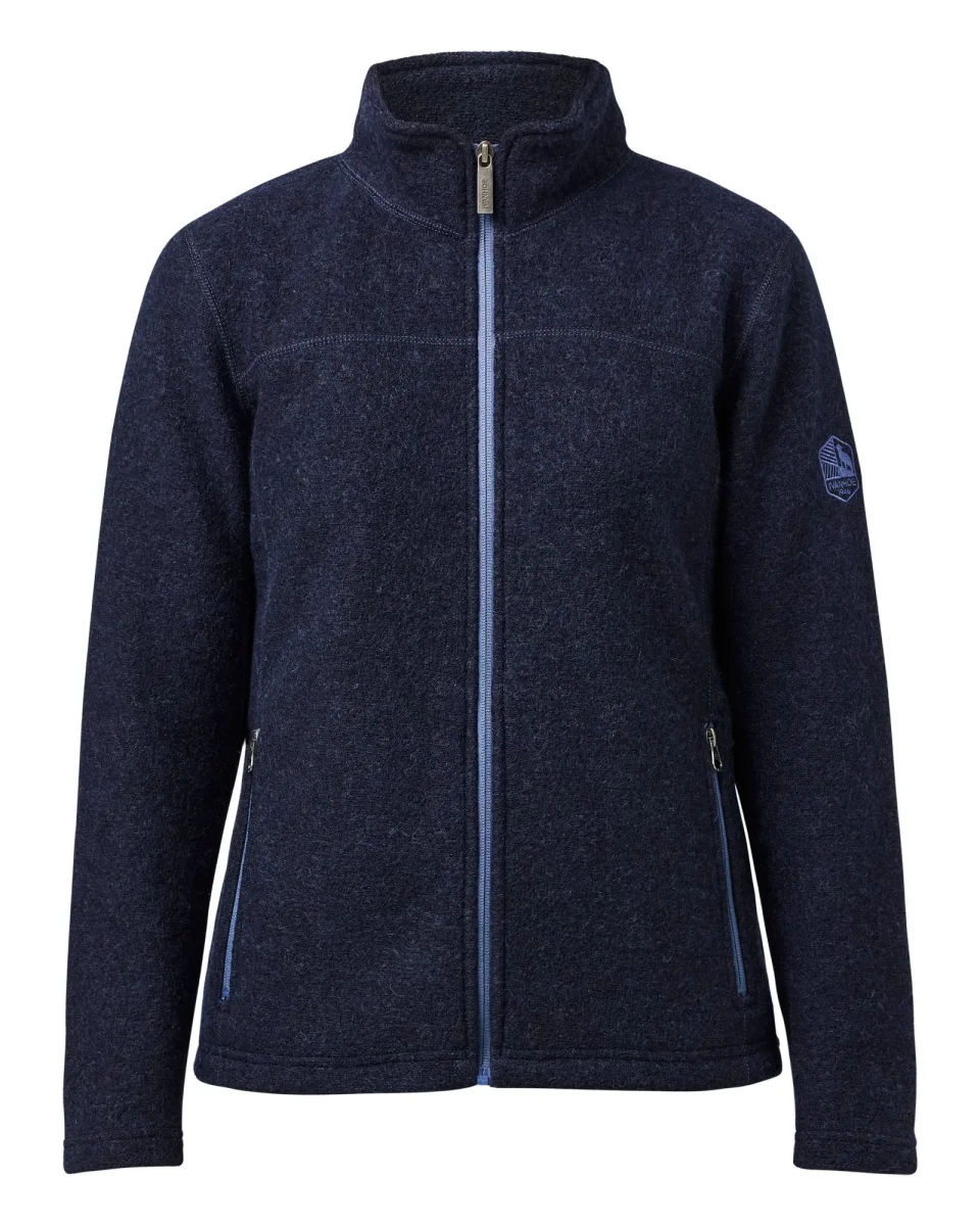 BEATA FULL ZIP, 100% FILTAD ULL — LIGHT NAVY