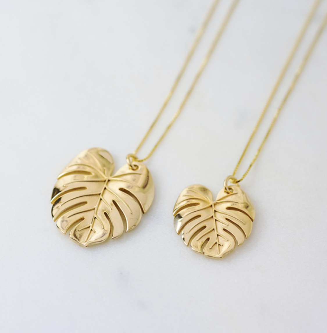 Palm Leaf Necklace Gold Small - Bild 4