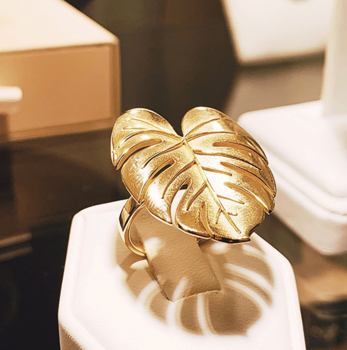 Palm Leaf Ring Gold - Bild 3