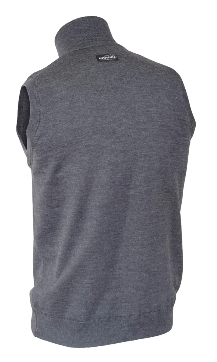 YORK VEST WINDBREAKER , 100% EXTRA FINE MERINOULL — GRAPHITE MARL - Bild 3