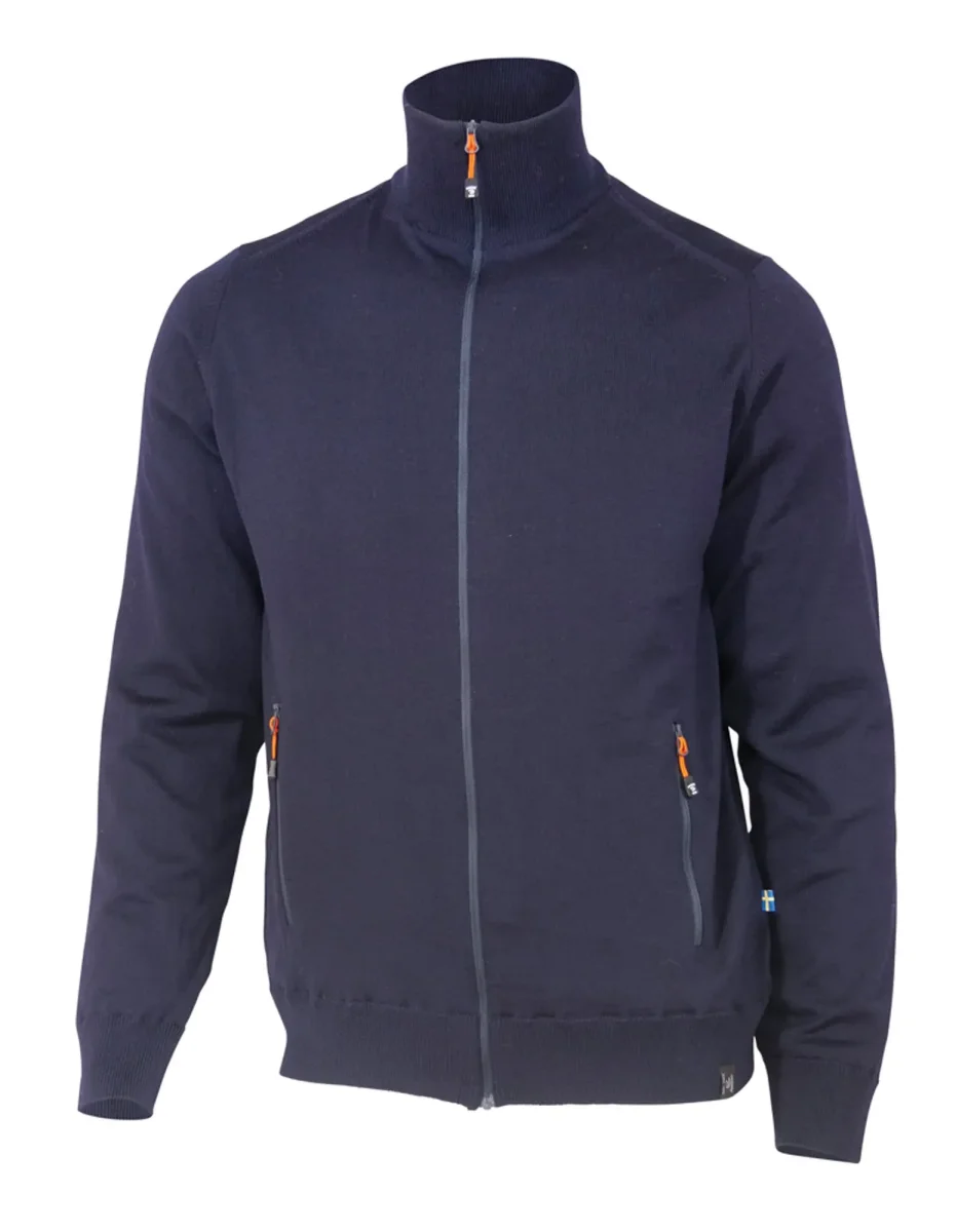 YORK FULL ZIP WINDBREAKER, 100% EXTRA FINE MERINOULL — NAVY - Bild 2
