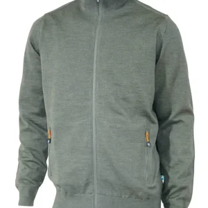 YORK FULL ZIP WINDBREAKER, 100% EXTRA FINE MERINOULL — LIGHT LODEN