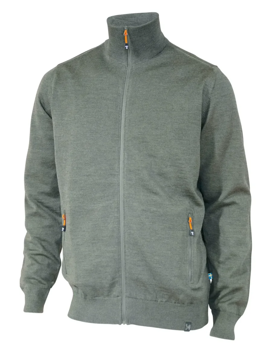 YORK FULL ZIP WINDBREAKER, 100% EXTRA FINE MERINOULL — LIGHT LODEN - Bild 2