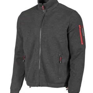 HADAR FULL ZIP WINDBREAKER, 100% EXTRA FINE MERINOULL — GRAPHITE MARL