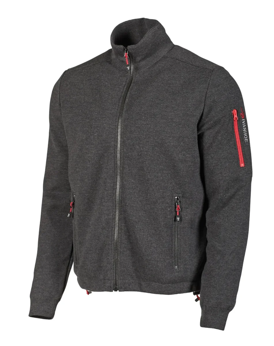 HADAR FULL ZIP WINDBREAKER, 100% EXTRA FINE MERINOULL — GRAPHITE MARL - Bild 2