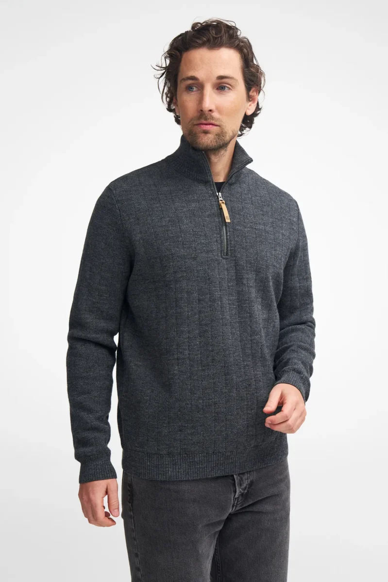 HUGO HALF ZIP, WINDBREAKER, 100% ULL — LODEN GREEN - Bild 4