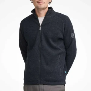 HENRY FULL ZIP WB, 100% FINE MERINOULL — GRAPHITE MARL