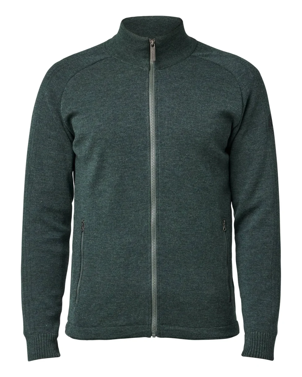 HENRY FULL ZIP WB, 100% FINE MERINOULL — RIFLE GREEN