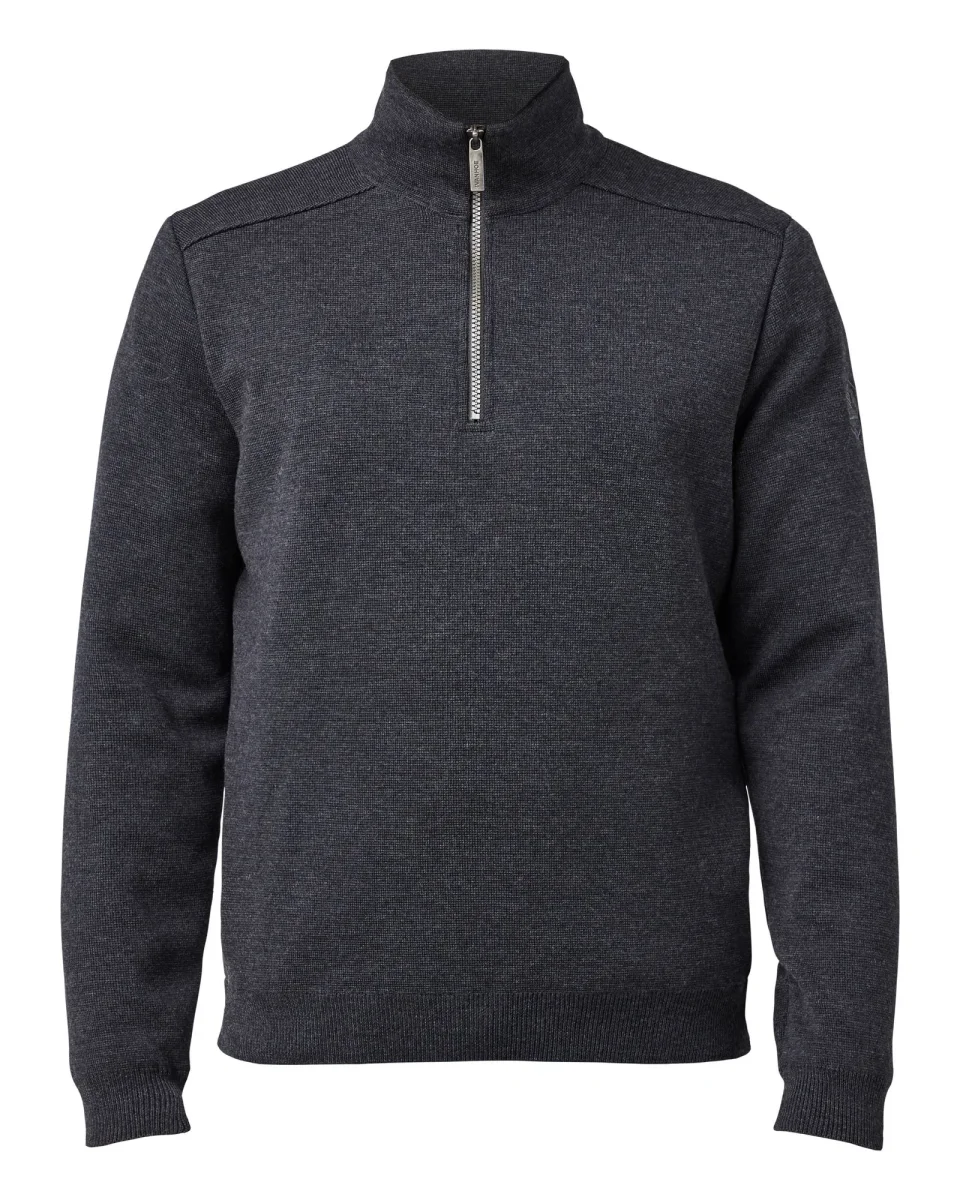 RUBEN HALF ZIP WB, 100% FINE MERINOULL — GRAPHITE MARL - Bild 2