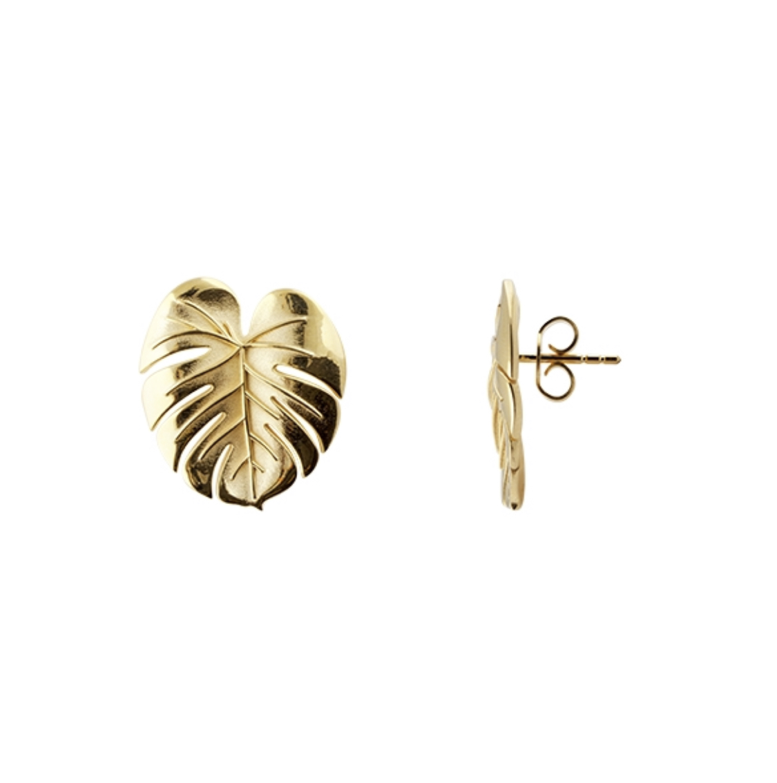Palm Leaf Gold Earrings Small - Bild 4