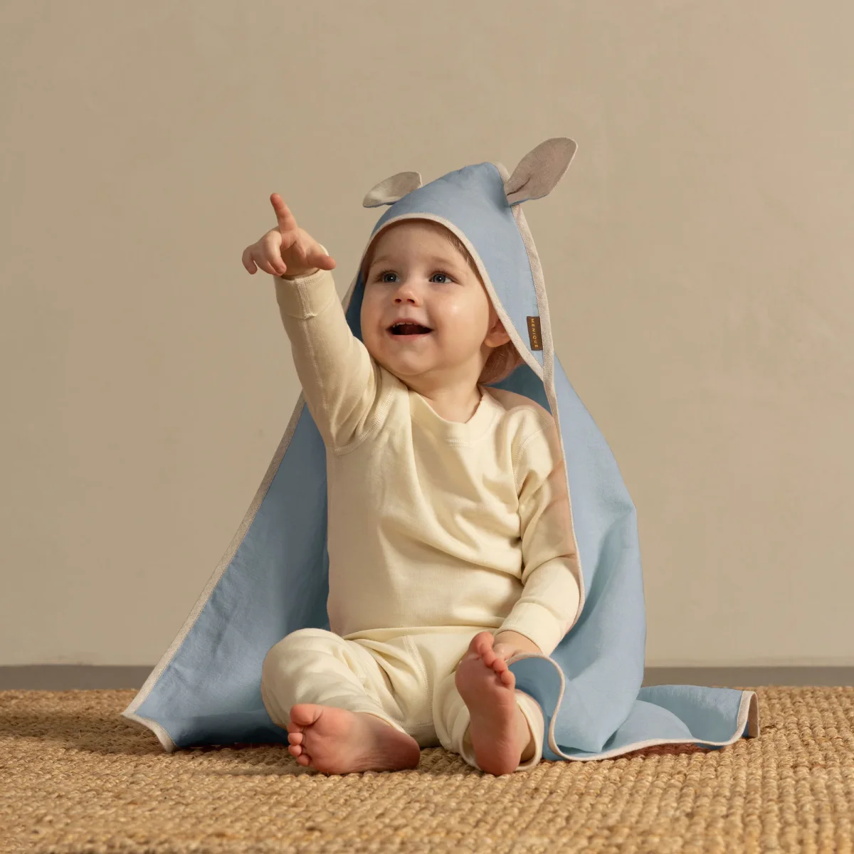 Linne babyhandduk med öron - Bild 7