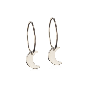 Blomdahl Titan Ear Ring 14 mm, Pendant Moon 8 mm