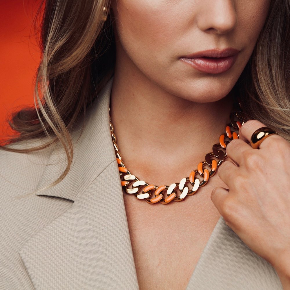 Riviera Reversible Necklace Orange/Gold - Bild 3