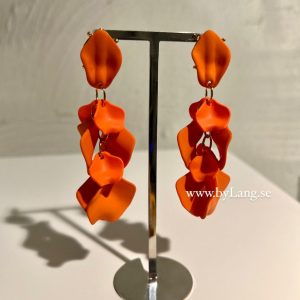 Orange Blad Långa Örhängen