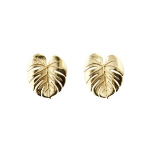 Palm Leaf Gold Earrings Small