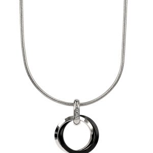 Carolin Short Necklace Steel/Black
