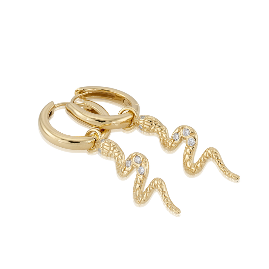 Snake örhängen guld - Bild 3