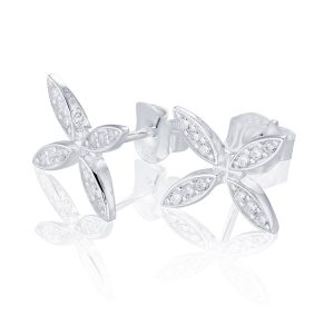 Sparkling ellipse mini örhänge Silver