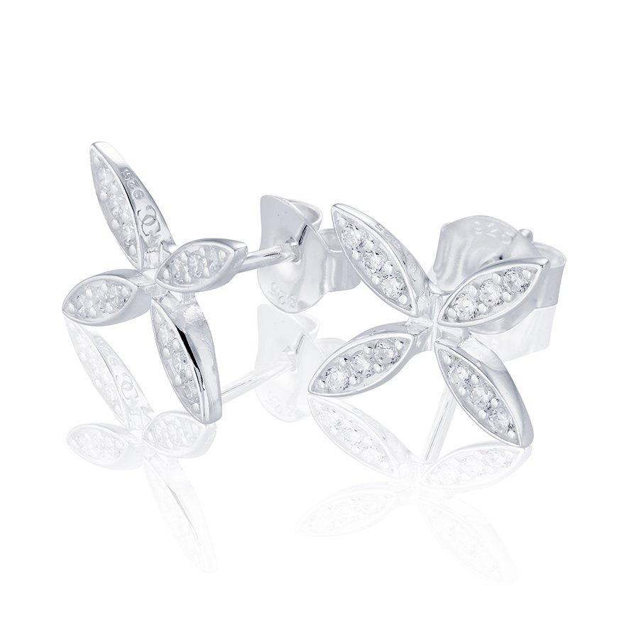 Sparkling ellipse mini örhänge Silver