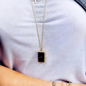 Watch Gold Black necklace