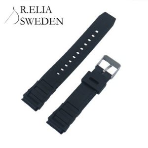 Silikon Svart 18mm 20mm 22mm gummi silikon smala remmar