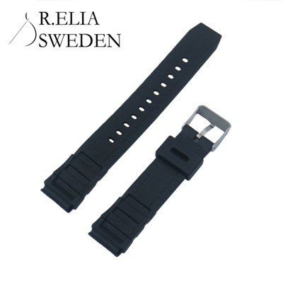 Silikon Svart 18mm 20mm 22mm gummi silikon smala remmar - Bild 2