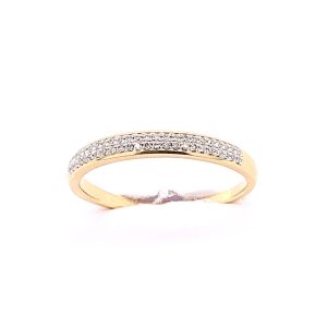 Alliansring dubbel 48st brillianter 0,15ct 18k massiv skena