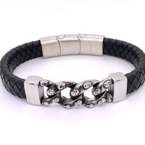 Läderarmband med stål