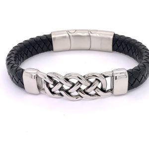 Läderarmband med stål
