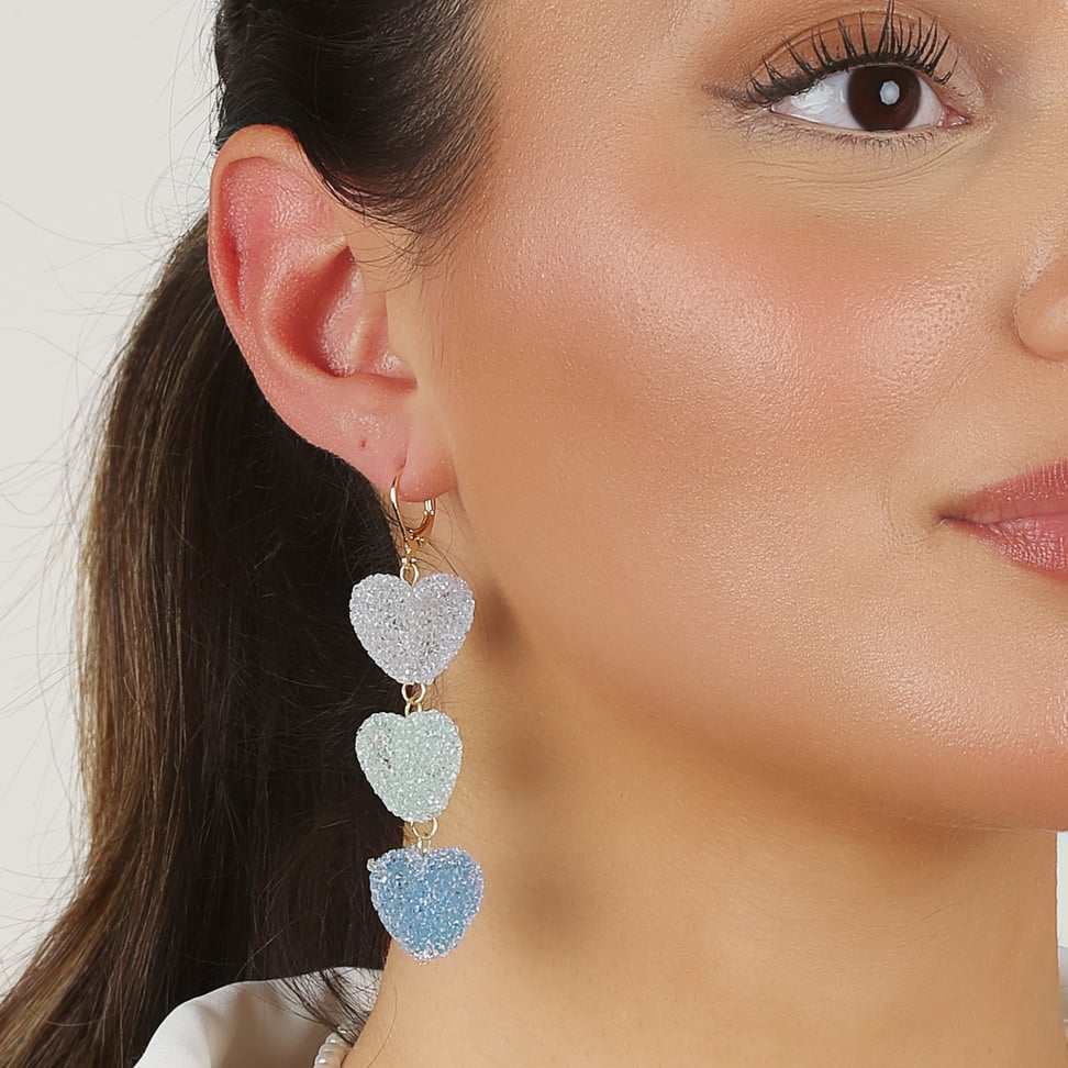 Sugar Hearts Earrings G/Mix Blue - Bild 3
