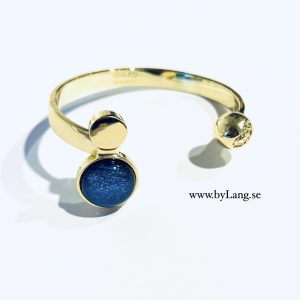 Moon Cuff Sparkle Denim Blue Gold