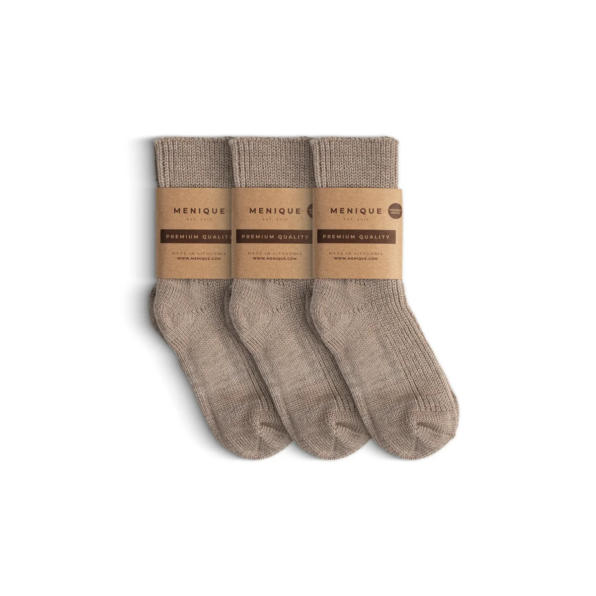 Barns tjocka ribbstickade merinoullsstrumpor 3-pack - Bild 2
