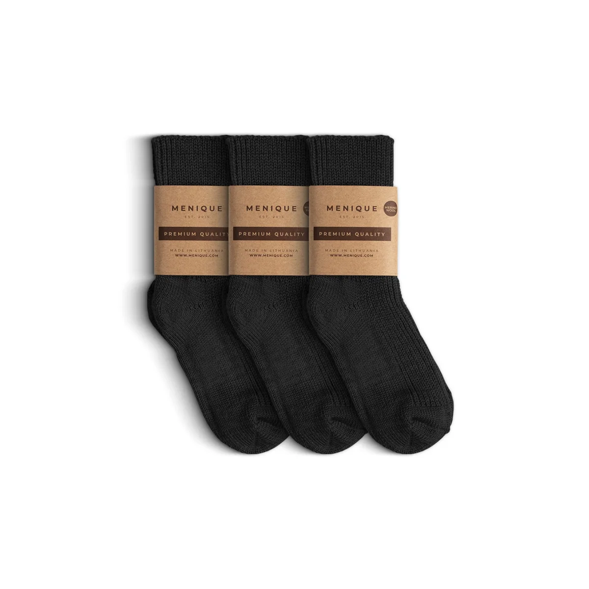Barns tjocka ribbstickade merinoullsstrumpor 3-pack - Bild 6