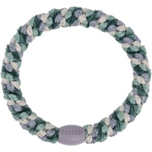 KKNEKKI Hårsnodd Armband Mix Green Silver Glitter
