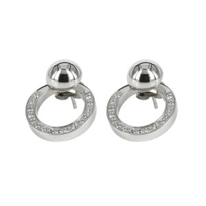Leia Earrings Steel/White