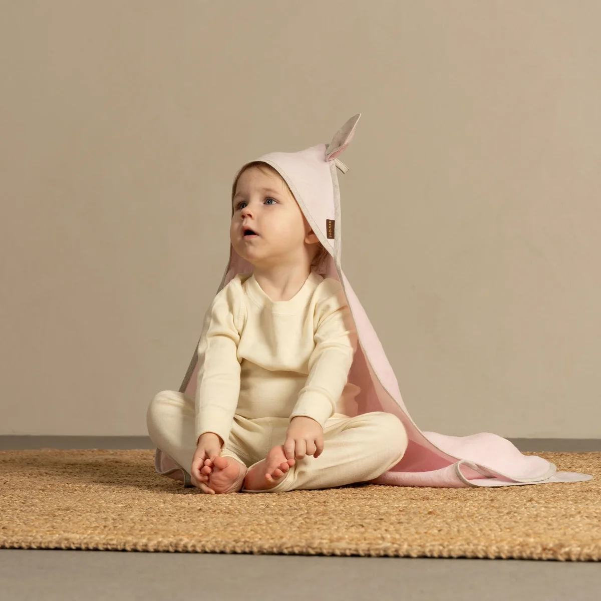 Linne babyhandduk med öron - Bild 5