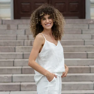 Linne Slip Top Kim Ren Vit