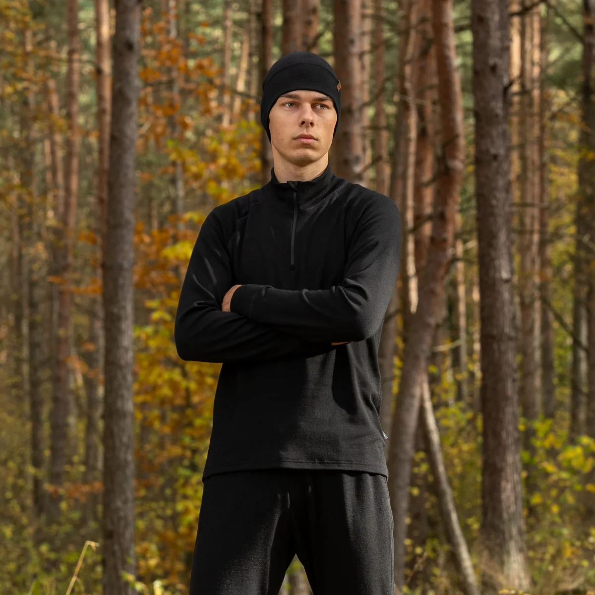 Herr 250 Zip Neck Tröja Svart
