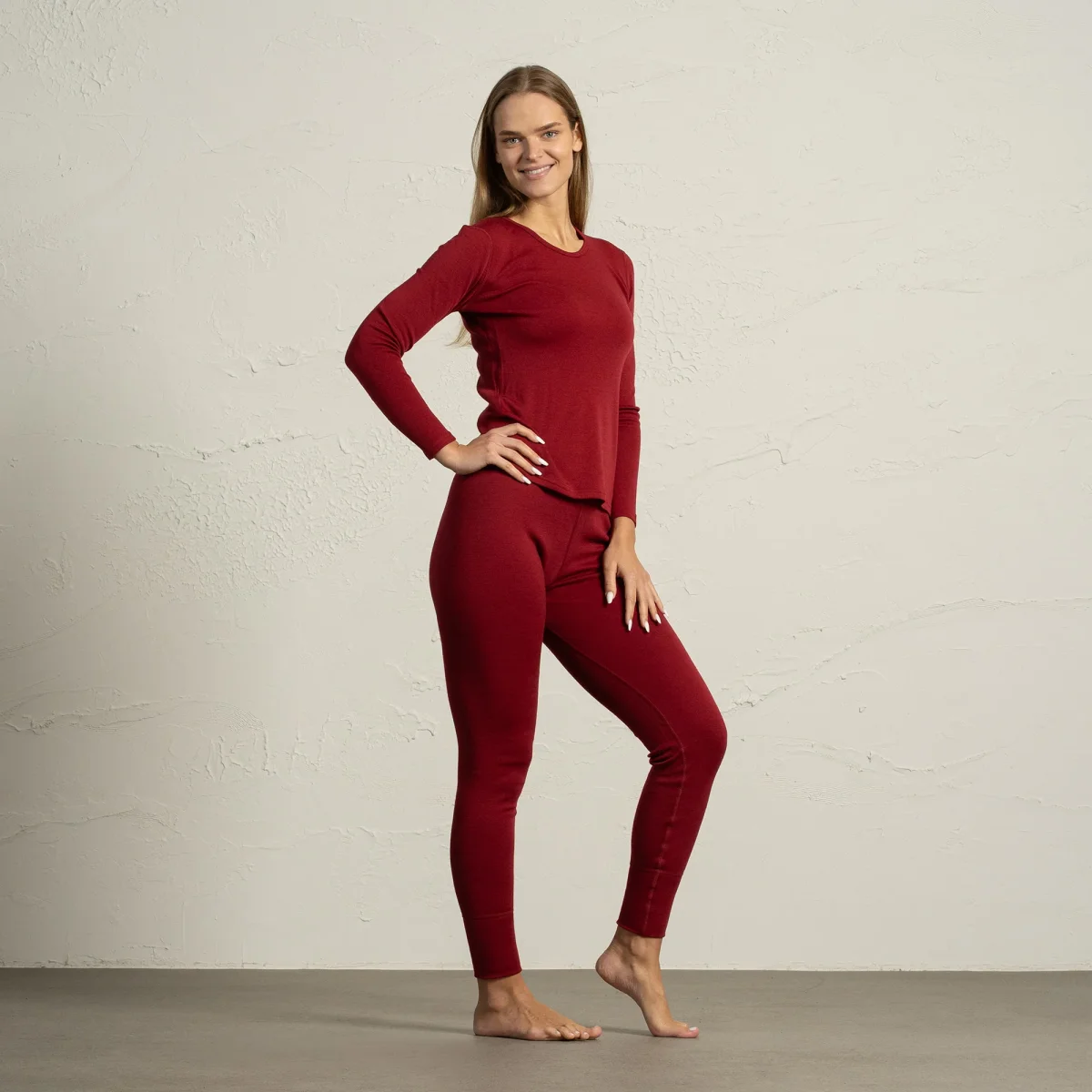 Dam 250 Långärmad & Byxor 2-delar Royal Cherry - Bild 6