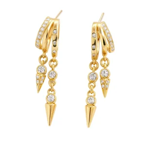 Triple illusion hoops - Örhängen i 18k guldpläterat silver