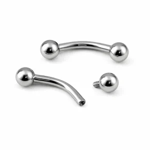 Böjd stav till piercing - Piercingsmycke i kirurgiskt stål - Invändigt gängad böjd barbell