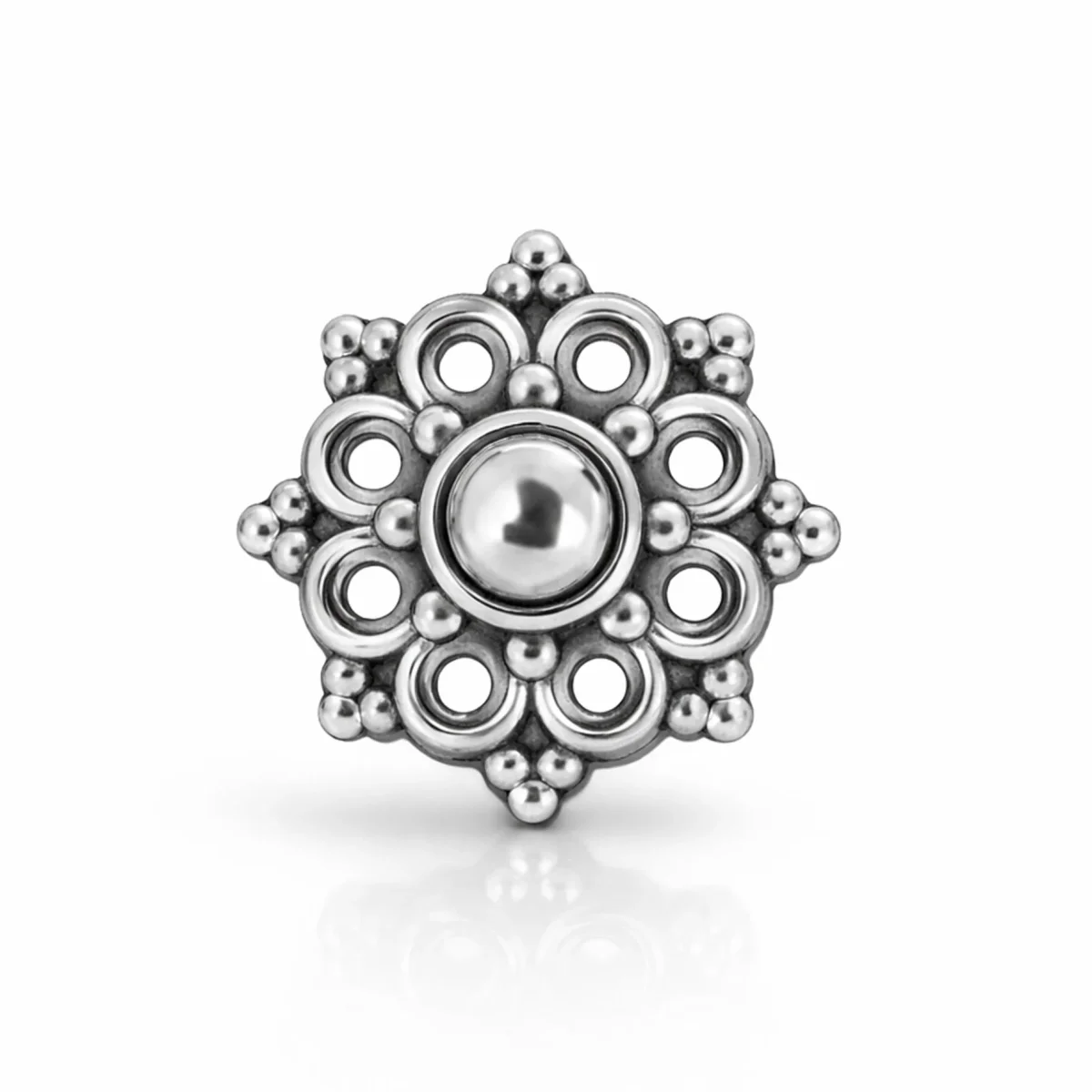 Mandala topp till piercing i stål - Bild 2