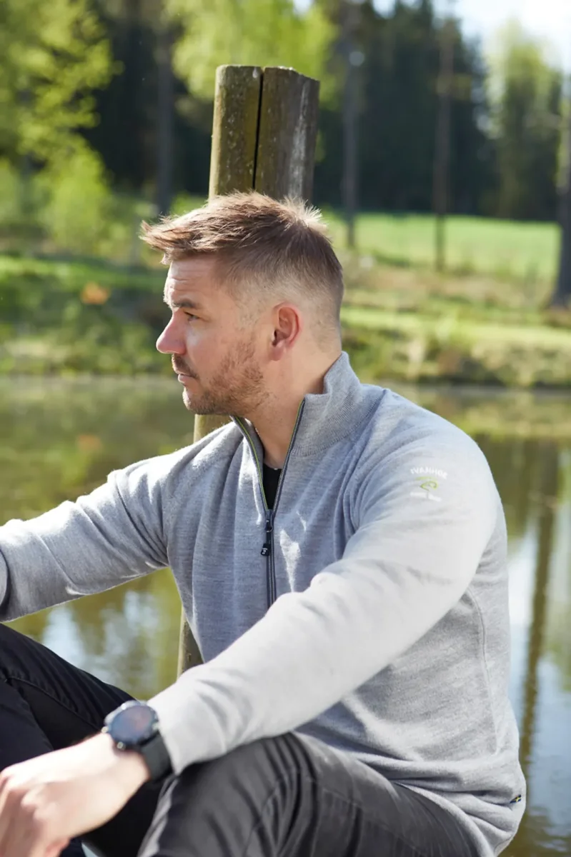 JOJJE HALF ZIP, 100% EXTRA FINE MERINOULL — GREY MARL - Bild 3