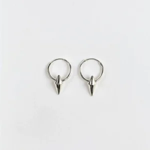 Harvey Single Spike Small Hoops Silver