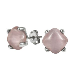 Victoria Earrings Steel/Pink