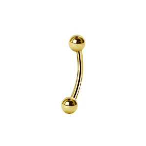 Böjd barbell - Guld PVD - Stav till piercing