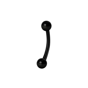 Böjd Stav - Barbell i svart stål - Piercingsmycke
